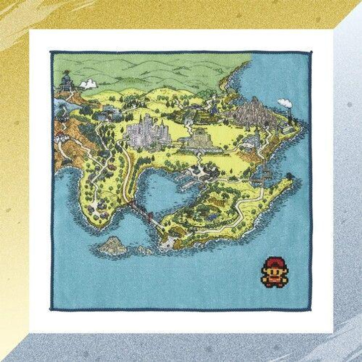  Pokemon Center Original Hand Towel  Map of the Kanto Region (Pokemon Gold/ Silver 25th Anniv) 