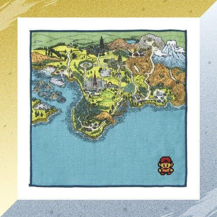  Pokemon Center Original Hand Towel Johto Region Map (Pokemon Gold/ Silver 25th Anniv) 
