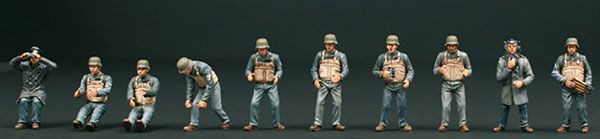 1/35 WW.II German Army Schnellboot 10 Crew Figures Plastic Model