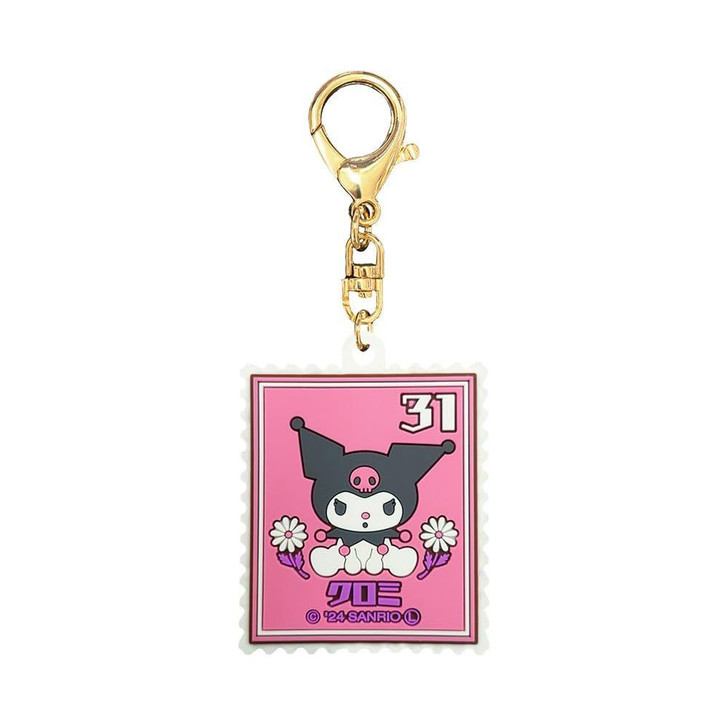  OST Sanrio C Retro Stamp Rubber Keyholder Kuromi 
