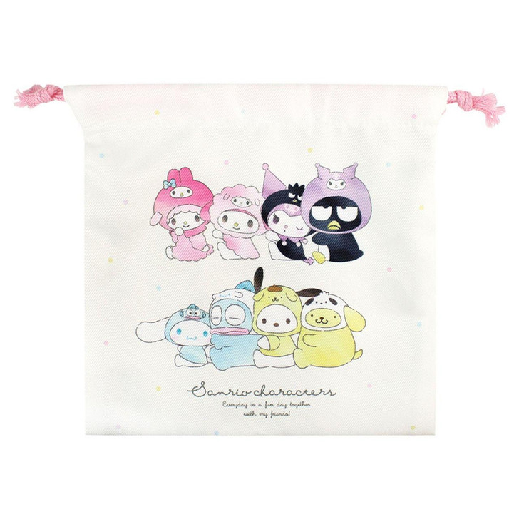  T's Factory Sanrio Flat Drawstring Pouch Hagukko 