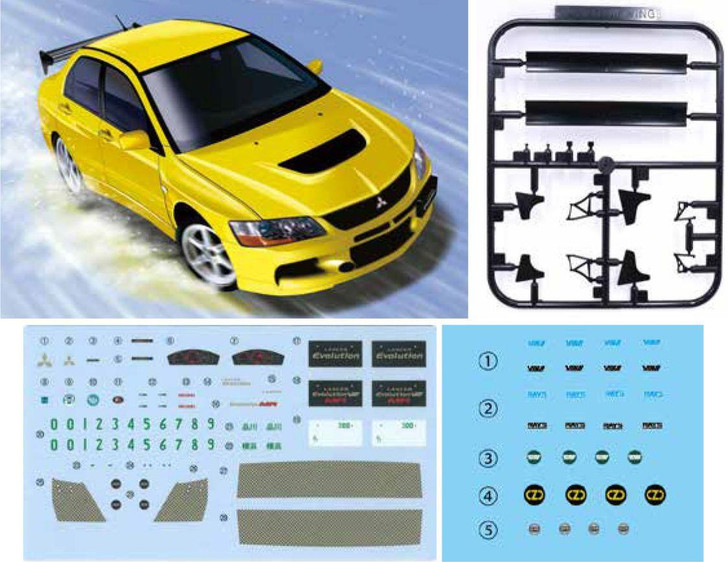  Fujimi 1/24 Mitsubishi Lancer Evolution IX GSR (With GT / W Wing) Plastic Model 