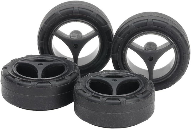  Tamiya 15543 Mini 4WD Super X & XX Super Hard Small Diameter Narrow Tire (24mm) & Carbon Reinforced 3-Spoke Wheel 