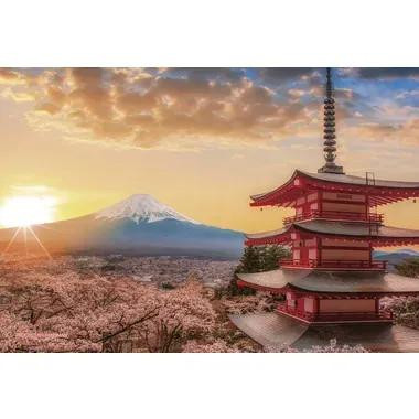  Yanoman 97-308 Prism Art Jigsaw Puzzle Mount Fuji and Cherry Blossoms (70 Pieces) 