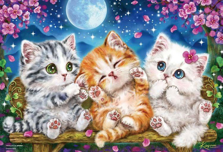 Beverly 300-046 Jigsaw Puzzle Cute Kittens Moonlit Night Chatting (300 Pieces)