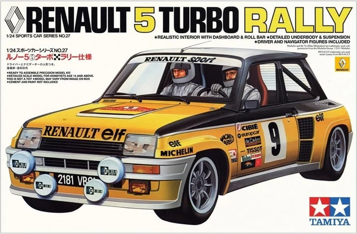 Tamiya 24027 Sports Car 1/24 Renault 5 Turbo Rally Plastic Model