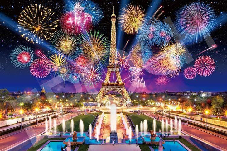 Epoch 09-054s Jigsaw Puzzle Eiffel Tower Festival - France (1000 Pieces)
