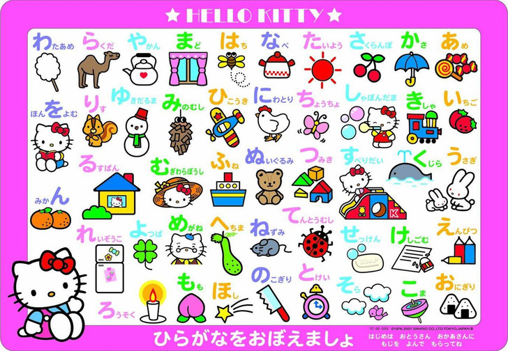 Tenyo TC-47-634 Jigsaw Puzzle Let's learn Kitty's Hiragana (47 Pieces)