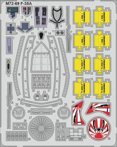  Platz 1/72 F-35A Lightning II Etched Parts Plastic Model Kit 