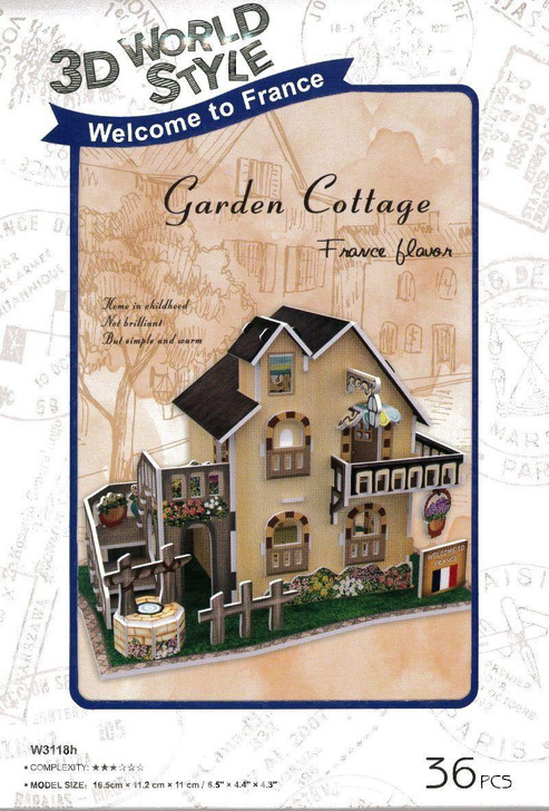 Other Heart Art Collection Jigsaw Puzzle 3D Puzzle 3D Craft Model France Garden Cottage (36 Pieces) 