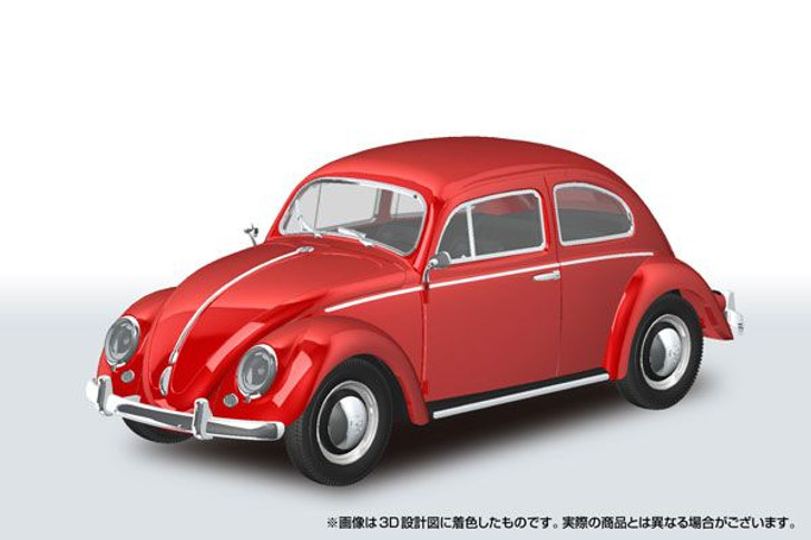 Aoshima 1/32 RakuPla Snap Kit No.20-RR Volkswagen Beetle (Ruby Red) Plastic Model