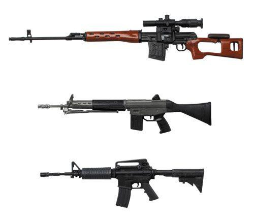  Platz 1/12 Realistic Weapon Series Realistic Rifle (3 Types) Plastic Model 