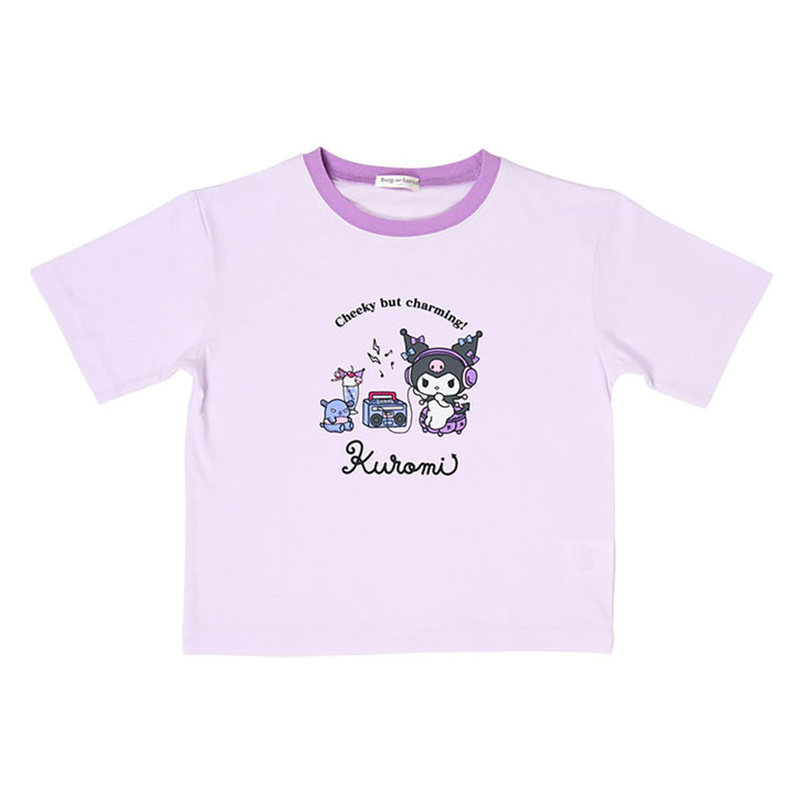 Sanrio Other Kids Short Sleeve T-Shirt Kuromi Purple 140cm