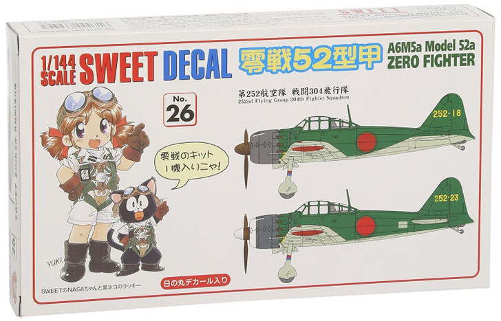 Sweet Decal No.26 A6M5a Model 52a Zero Fighter 252nd Flying Group 1/144 Scale