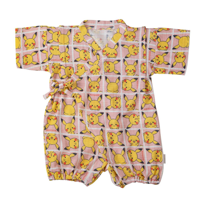 Pokemon Center Original Pokemon Center Original Monpoke Pikachu Hello Pattern Jinbei Set Pink