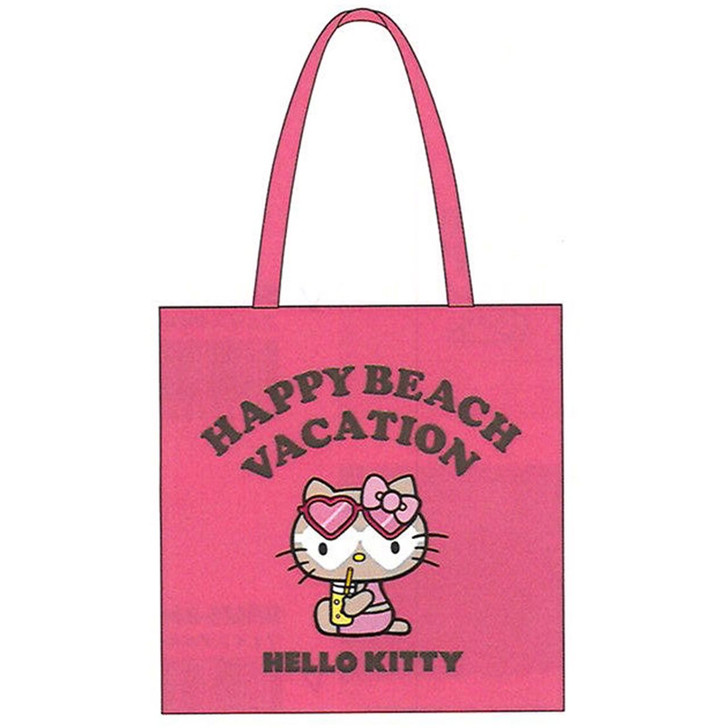 Sanrio Happy Beach Day A4 Tote Bag Kitty Pink