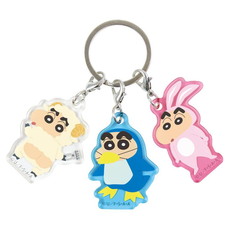 T's Factory Shinchan 3 Charm Keyholder Transformation / Sheep Penguin Rabbit
