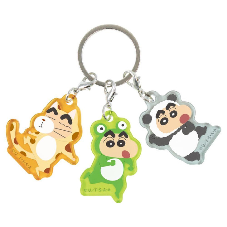 T's Factory Shinchan Three Charm Keychain Transformation / Cat, Frog, Panda