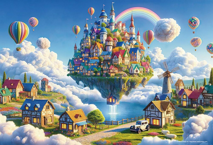 Jigsaw Puzzle A Town Floating in the Sky (300 Pieces)