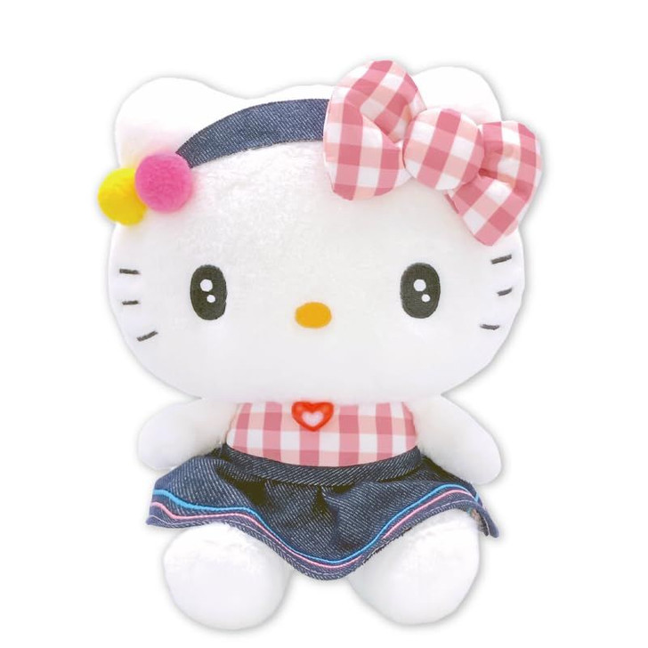 Nakajima Sanrio Plush S Gingham Denim Hello Kitty