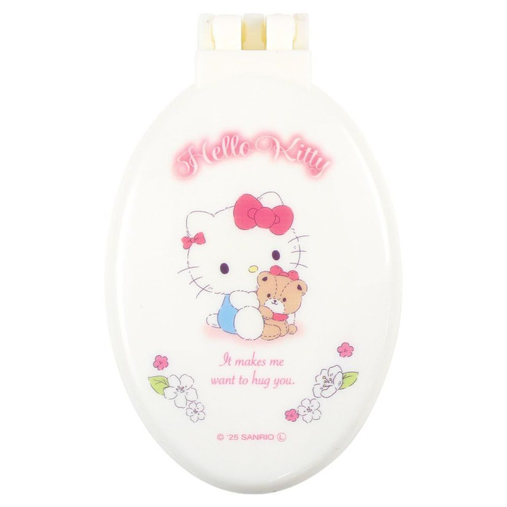 T's Factory Sanrio Mirror-Equipped Hairbrush Hello Kitty