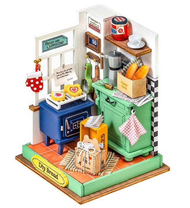 ROBOTIME Miniature Room Mini Bakery Handmade Kit (81 Pieces)
