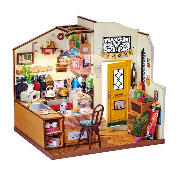 ROBOTIME DIY Miniature House Cooking Time Handmade Kit (196 Pieces)