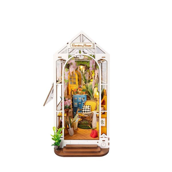 DIY Book Nook Weekend Garden House Wooden Handmade Kit (176 Pieces)