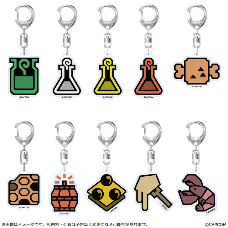 Monster Hunter Wilds: Item Icon Acrylic Keychain 1Box 10Pcs