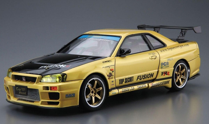 Aoshima The Tuned Car No. 15 1/24 Top Secret BNR34 Skyline GT-R '99 (Nissan) Plastic Model