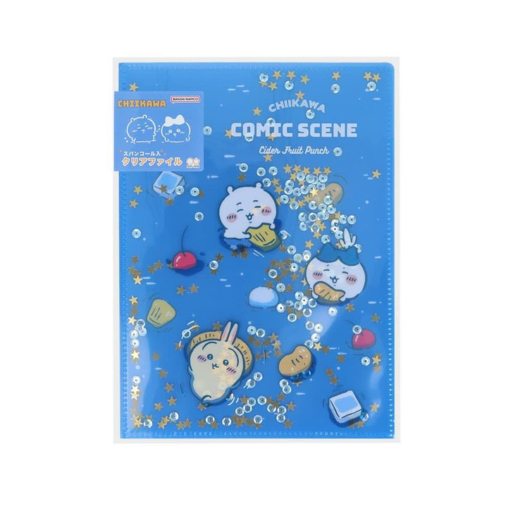 Sequined Clear File A5 W Chiikawa Fruit Punch Night