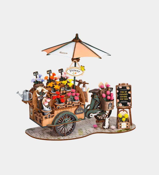 ROBOTIME DIY Miniature Kit Blossom Cart (187 Pieces)