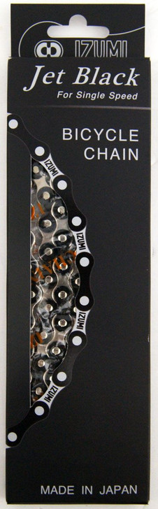 Izumi Chain Jet Black For Easy Running Bicycle Chain Silver 1/2 x 1/8 x 116L