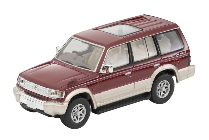 Takara Tomy Tomica Limited Vintage Neo LV-N206b Mitsubishi Pajero Mid Roof Wide VR (Red/Beige) 1996 Model