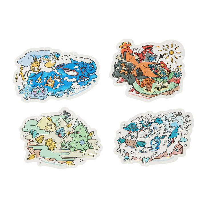 Pokemon Center Original Sticker Set Of 4 Otenki Team