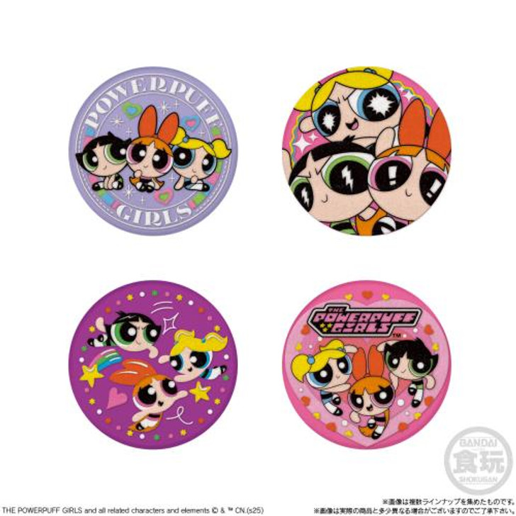  Bandai Candy The Powerpuff Girls Embroidered Can Badge Collection Biscuit 12 pcs/BOX 
