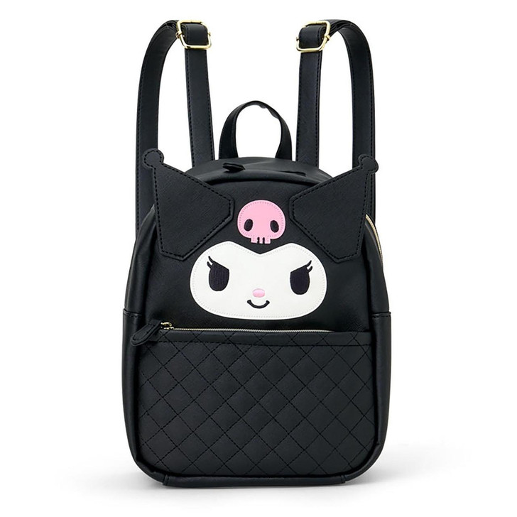  Sanrio Kuromi Face-Shaped Backpack PU Leather 