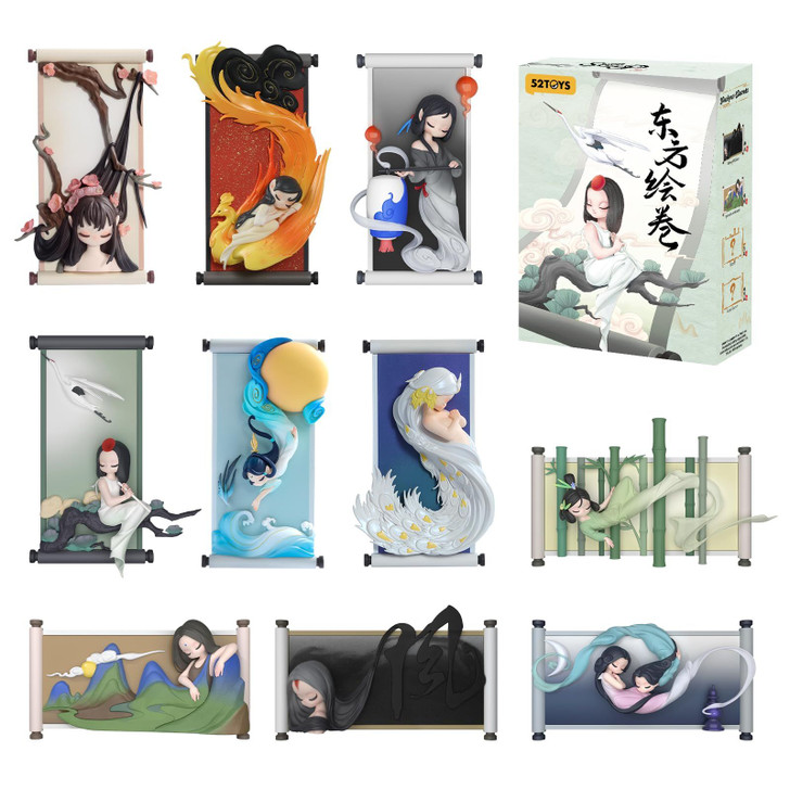 52Toys Sleep Chinese Scrolls "Touhou No Emaki" Series Blind Box Trading Figure Collection Figure Toy Mystery Bag Gacha Gacha
