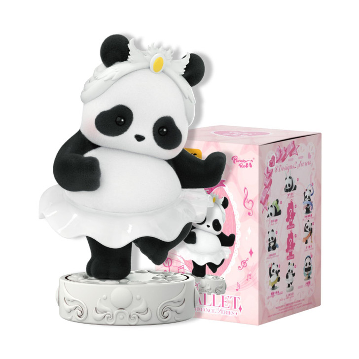 52Toys Blindbox Panda Roll Ballet Performance Series Blind Box Trading Figure Flocked Panda Figure Collection Figure Painted Gachapon Desktop Decorati