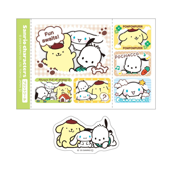 T's Factory Sanrio Print Seal Style Sticker Set Gathering