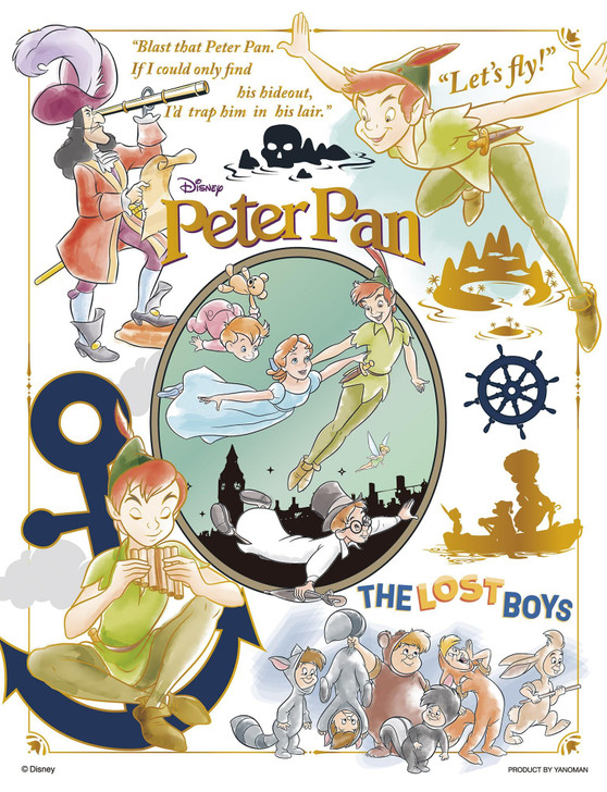 Jigsaw Puzzle Colorful Gold/Peter Pan (Peter Pan) (300 Pieces)