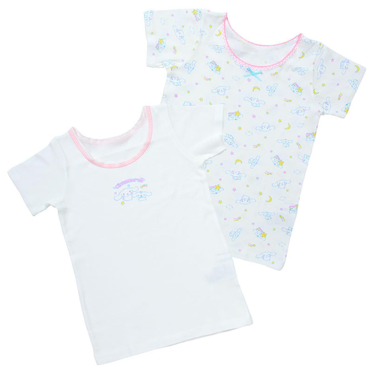 Sanrio Cinnamoroll Kids Short Sleeve Undergarments 2-Piece Set Cotton 100% Name Tag Included