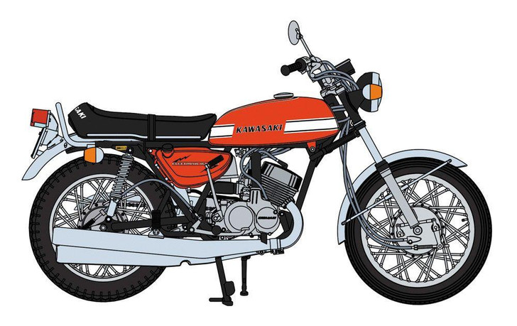  Hasegawa 1/12 Kawasaki 500-SS/MACH III (H1A) "Red Color" Plastic Model 