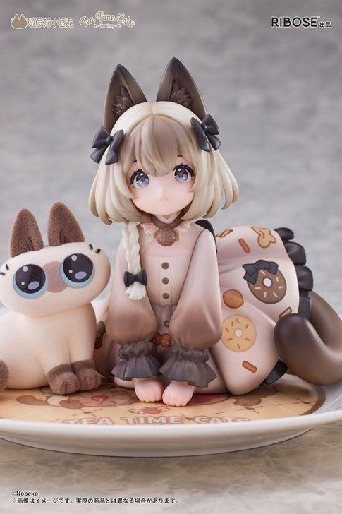 RIBOSE DLC Series Tea Time Cats Siamese Cat x Azuki Friendship Figure 