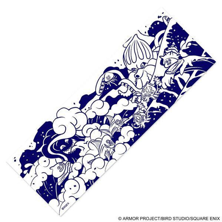  Square Enix Dragon Quest: Smile Slime Japanese Stye Series Tenugui (Hand Towel) - Sea Pattern 