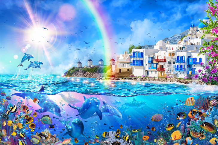 Jigsaw Puzzle Dolphins of Mykonos (1000 Pieces)