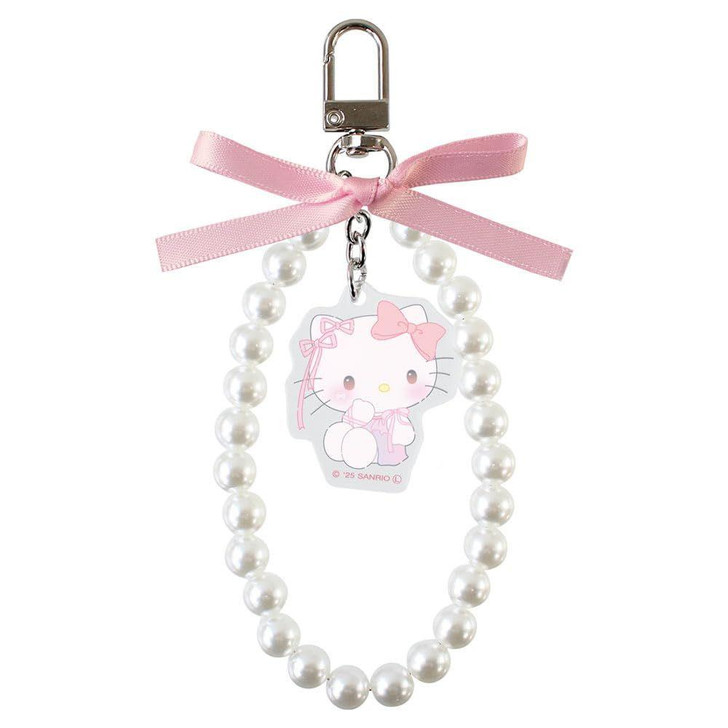  T's Factory Sanrio Ribbon Pearl Keychain Ballet Core / Hello Kitty 