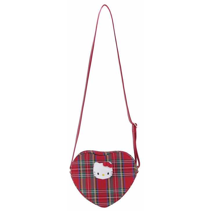 T's Factory Sanrio Tartan Check Heart-Shaped Pochette Hello Kitty