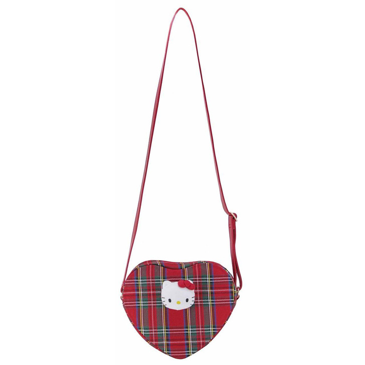  T's Factory Sanrio Tartan Check Heart-Shaped Pochette Hello Kitty 