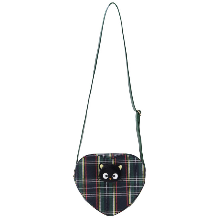 T's Factory Sanrio Tartan Check Heart-Shaped Pochette Chocolate Cat